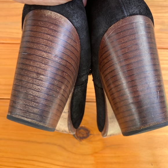 Rag and Bone Black Suede Margot Zippered Heeled Botties Made in Italy Size 39 - Picture 5 of 16